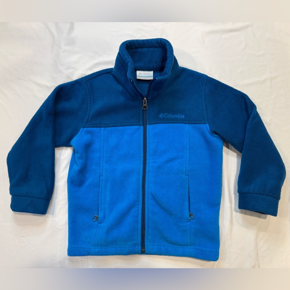 Kid’s Columbia Two-Tone Blue Fleece Jacket - Size XXS (4-5)